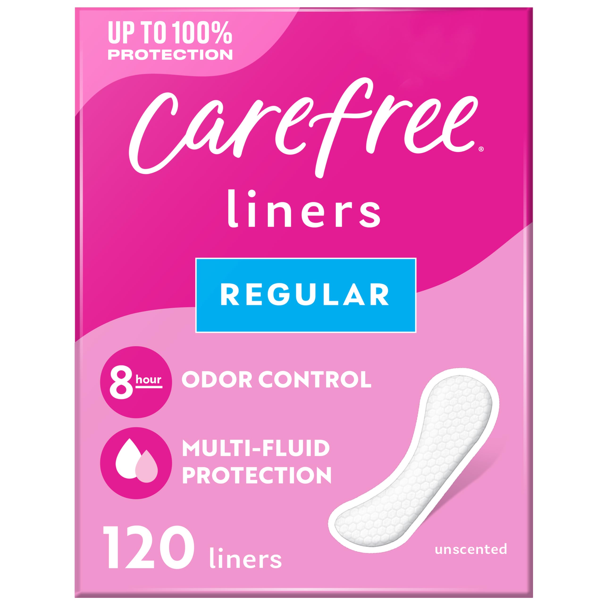 Acti-Fresh, Daily Liners, Regular, Unscented, 120 Liners, Carefree