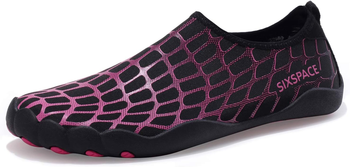 Barefoot Water Shoes Men Women Lightweight Ladies Aqua Aerobics Shoes for Swim Running Surfing Driving Diving Kayaking Beach Yoga, Black-05, 6.5 UK
