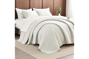 Lady Ann Oversized King Size Bedspread 128x120, 3pcs Extra Large Lightweight Summer Quilt Coverlet King Size,Wheat Cal King Quilt Bedding Blanket Thin Comforter Bed Cover Ultra Soft and Cozy