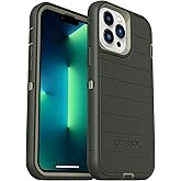 OtterBox iPhone 13 Pro Max & iPhone 12 Pro Max (Only) - Defender Series Screenless Edition Case - Lichen The Trek (Green) - Holster Clip Included - Microbial Defense Protection - Non-Retail Packaging