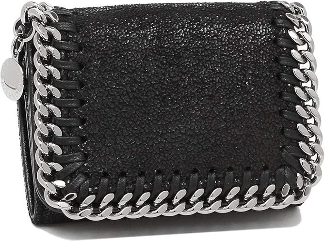 Amazon ステラマッカートニー 三つ折り財布 レディース Stella Mccartney W9132 1000 ブラック シルバー 並行輸入品 Stella Mccartney ステラマッカートニー 財布