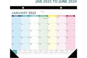 MOSA BEAR Desk Calendar 2025-2026, 18 Monthly Calendar from Jul 2025 -Dec 2026, 17"x 12" Wall Calendar with Corner Protectors Tear Off, Colorful Lump Desk Calendar for Planning and Organizing Home School Office (2025.1-2026.6)