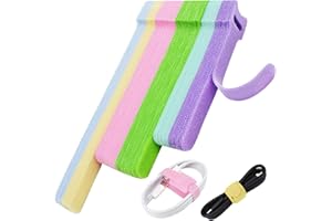 NAYZWOK 80pcs Cable Ties Reusable Macaron-inspired Color Wire Ties Cable Management Cord Ties Reusable for Electronics Hook and Loop Cable Ties for Computer 4 6 8 Inch with 6 Vibrant Colors