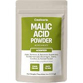 Coolinario Malic Acid Food Grade Powder (4 OZ) Sour Powder | Flavor Enhancer for Beverages, Jams, Candy &amp; Pickled Foods, Adds Tartness &amp; Balances Sweetness