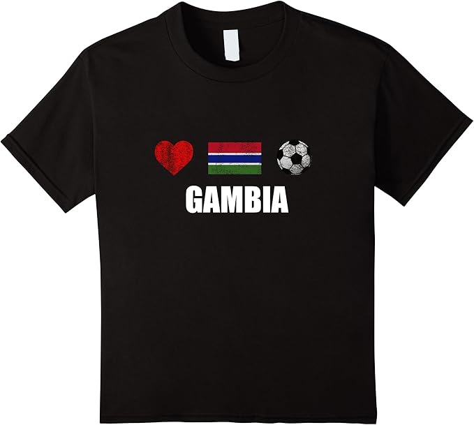 Kids Gambia Football Shirt Gambia Soccer Jersey 4 Black Amazon.co.uk