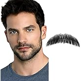 MSCYAE Realistic Fake Beard & Mustache for Men, Fake Goatee100% Human Hair Hand Tied - Fake Mustache for Halloween, Cosplay, Drama Party, Historical Theater