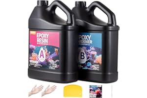 Pnente Epoxy Resin Kit 2 Gallon Crystal Clear Epoxy,No Bubble NoYellowing Casting Resin for River Tabletop, Art Crafts, Jewel