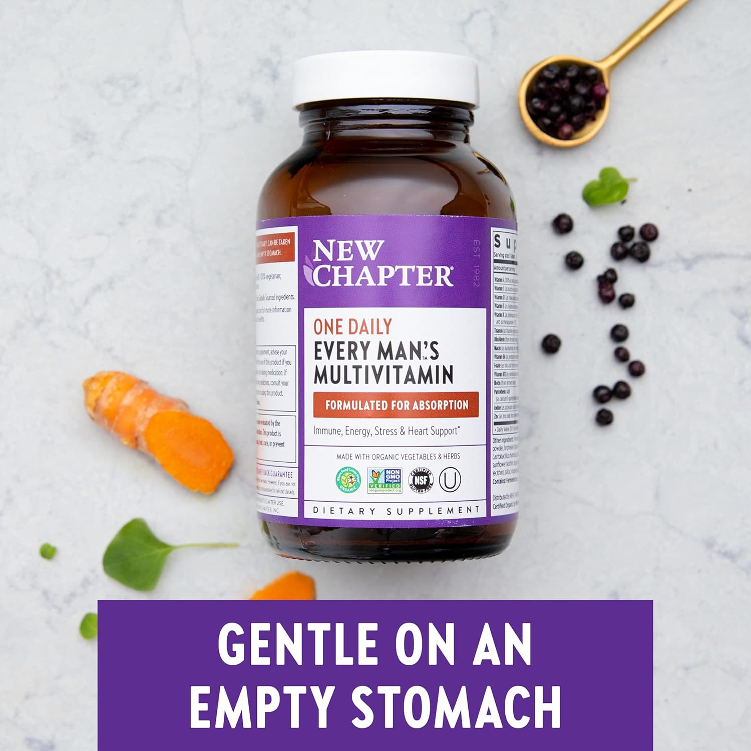 New Chapter Men’s Multivitamin + Immune Support – Every Man’s One Daily with Fermented Nutrients - 72 ct: Health & Personal Care