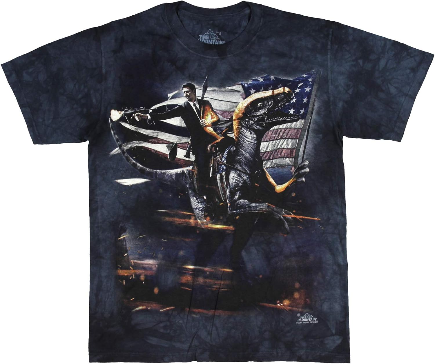 The Mountain Men's Reagan Velociraptor T-Shirt, Blue, Small