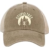 OOMOO Disc Golf Snapback Cap - Distressed Mens & Womens Hat - Stupid Tree Theme