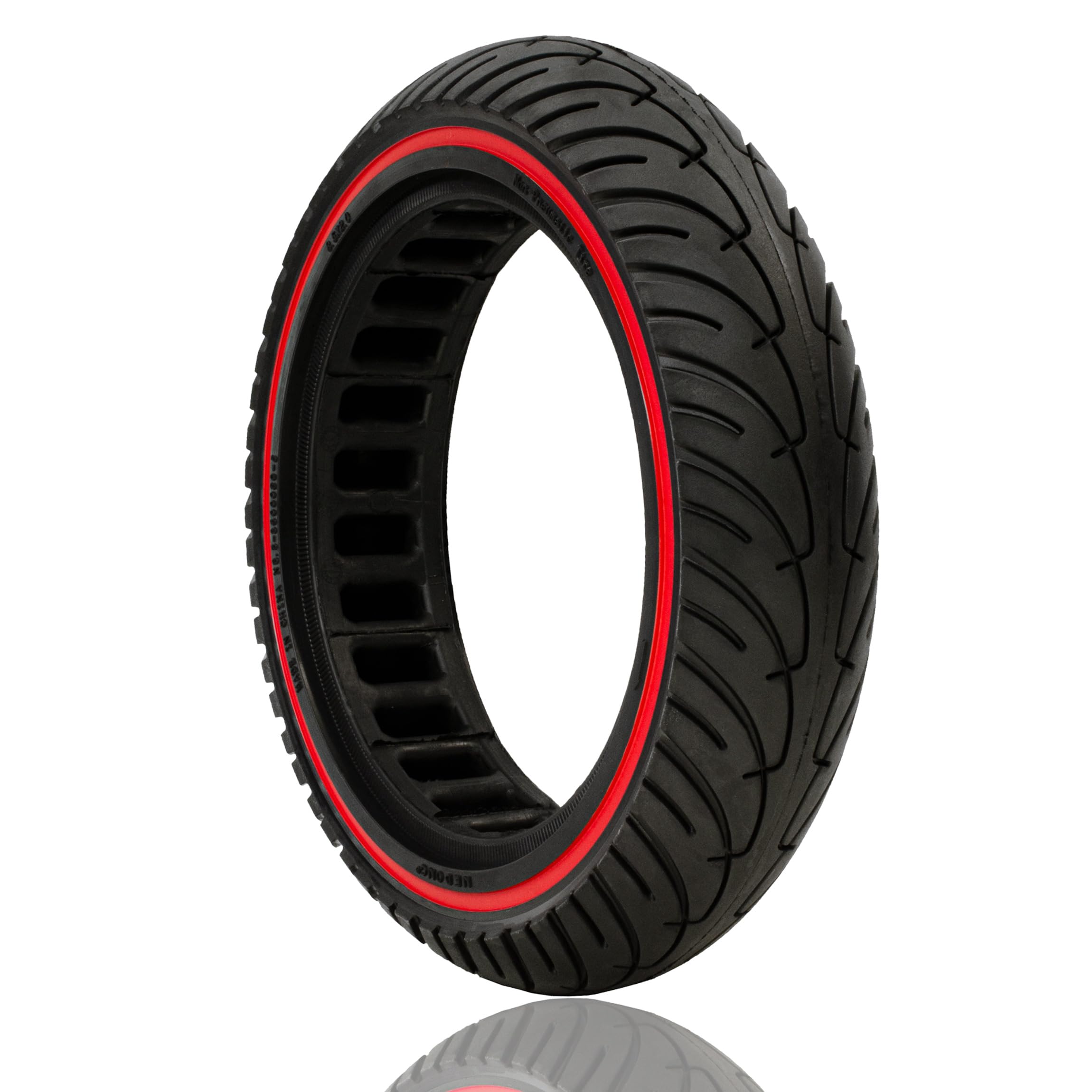 M365Lyon – Full Tyre Anti-Puncture 8.5x2 Electric Scooter Xiaomi, Wispeed (1 x Red Strip)