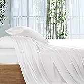 SONORO KATE 100% Viscose Derived from Bamboo_Sheets King Size, Ultra Breathable & Cooling Bed Sheets for Hot Sleepers, Hotel Luxury Silky Bedding Sheets, 16" Deep Pocket - 4PC (White,King)