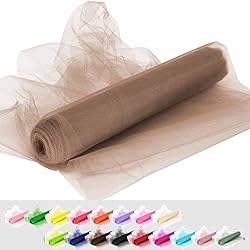 Chestnut Tulle Fabric Rolls, 54 Inch by 10 Yards