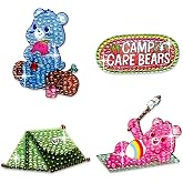 StickerBeans® Rhinestone Stickers – Camp Care Bears Sticker Pack, 2” x 2” Each, Unique Sparkly Cut-to-Shape for Collecting, Trading, Decorating Laptops, Phone Cases, Scrapbooks