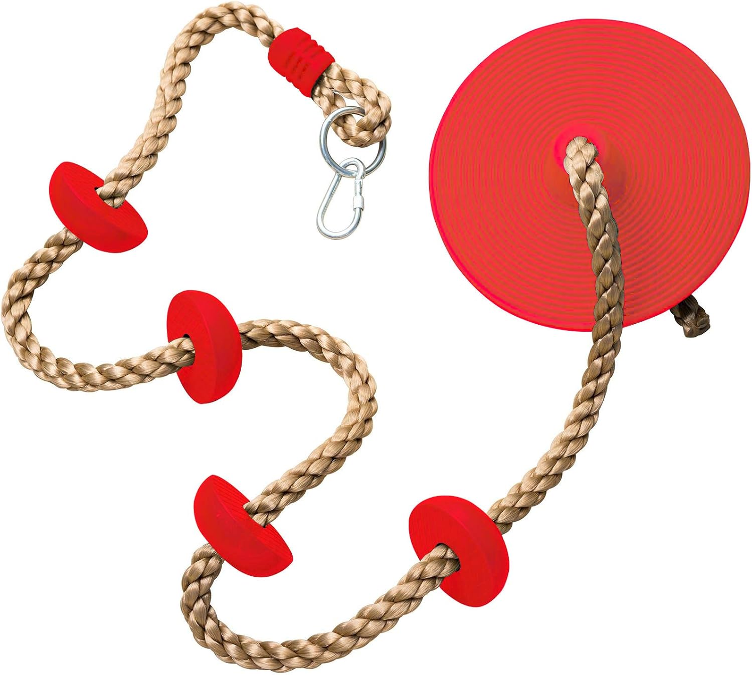 CCTRO Climbing Rope with Platforms and Disc Swing Seat Green - Playground Accessories(Yellow): Toys & Games