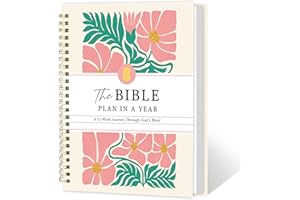 JOYMIA The Bible in a Year: A 52-Week Study Bible Study Guide, Spiral Bible Journal with Thick Paper & Hard Cover for Women | Ideal for Daily Devotions, Group Study, Home/Church