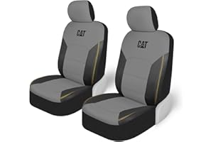 Cat FlexHybrid Car Seat Covers, Gray Premium Faux Leather + Mesh Seat Covers for Cars Trucks SUV, Universal Fit Car Seat Cove