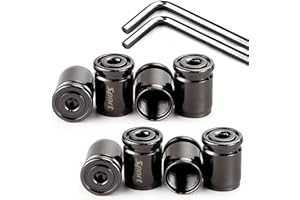 Dsycar 8 Pack Locking Tire Valve Stem Caps Auto Wheel Tyre Air Stems Cover with Rubber Seal, Anti-Theft Aluminum Valve Stem Caps fits Cars, Motorcycles, Bicycles, Lock Tight Fit (8 Pack Bullet/Black)