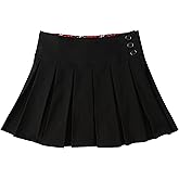Bienzoe Girls School Uniform Skirt: Kids Adjustable Waist Pleated Dance Skort