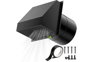 HG Power 8 Inch Hooded Wall Vent with Damper and Screen, Exterior Vent Covers，Galvanized Steel Exhaust Vent, Exhaust Fan Cove