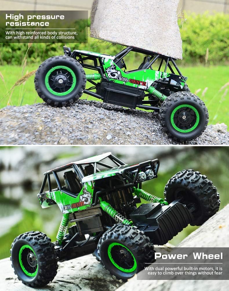 DOUBLE E RC Car 1:12 Remote Control Car Monster Trucks with Head Lights 4WD Off All Terrain RC Car Rechargeable Vehicles: Toys & Games