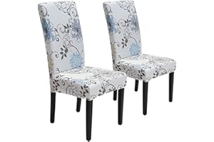 SPRINGRICO Chair Covers for Dining Room Set of 2, Stretch Dining Chair Cover, Washable Spandex Kitchen Parsons Chair Slipcovers, Removable Seat Protector for Home or Party (2 Pack, FLORAL5)