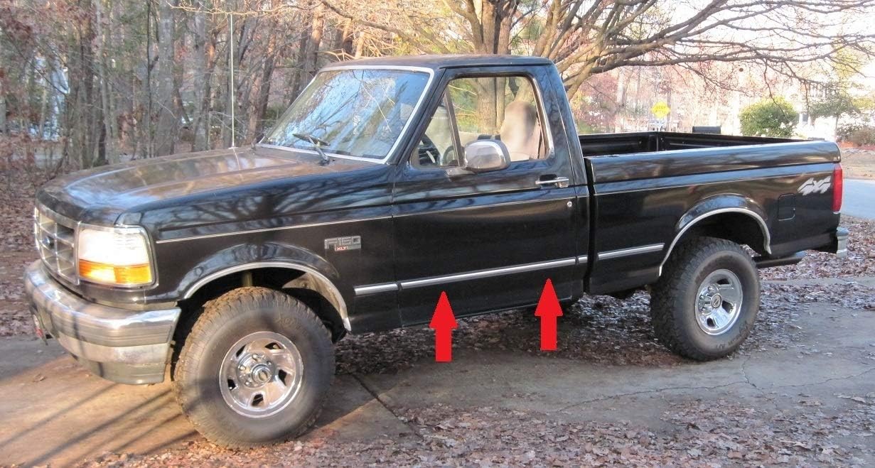 Automotive Authority LLC 1992-1996 Ford Black Chrome Side Body Trim Molding Rocker Panel Pickup Truck F150, F250, F350, Bronco - 2" Wide (Half Roll - 12 ft): Automotive