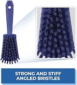 Vikan Stiff Washing Scrubbing Hand Brush Short Handle 270mm Purple view 2