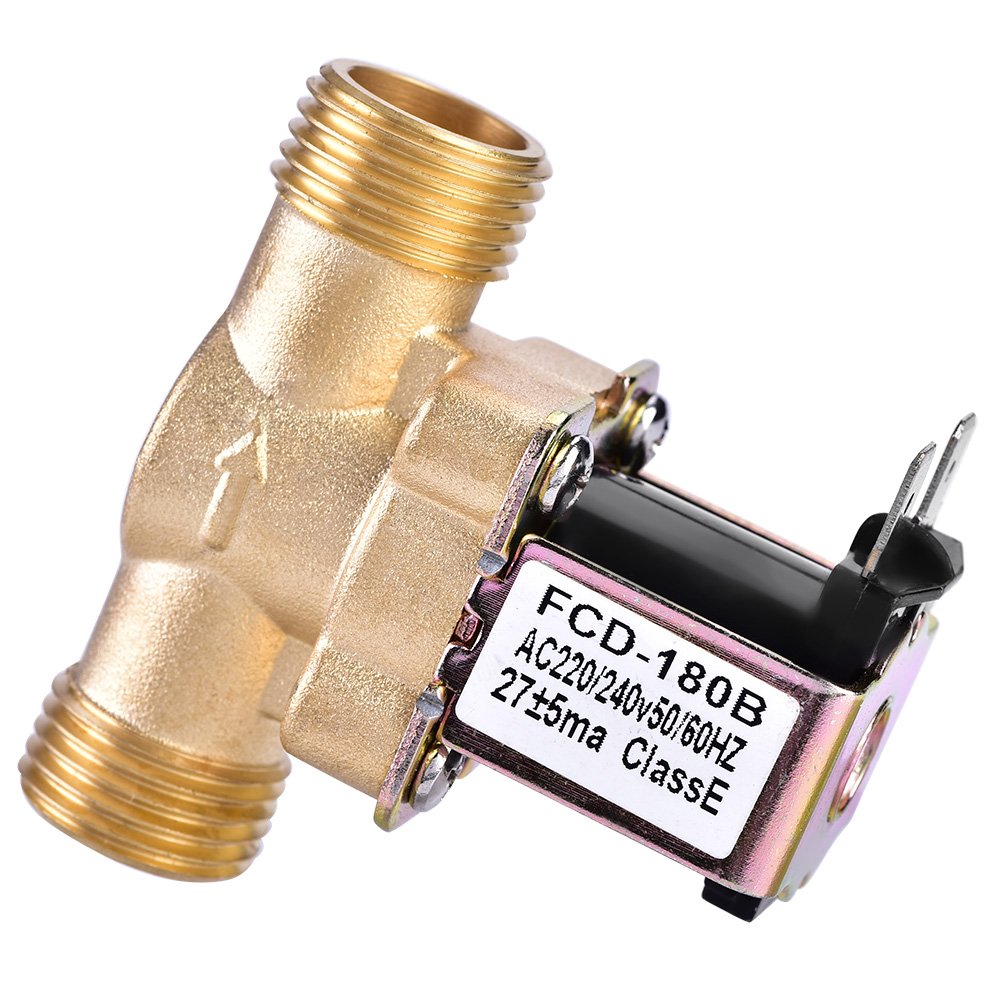 1/2" AC 220V Normally Closed One-waySolenoid Valve Brass Electric Solenoid Magnetic Valve for Water Control Chemical Liquid Industry Pumps