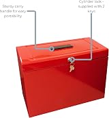 Cathedral A4+ Steel File Box with 5 Suspension Files Red view 4