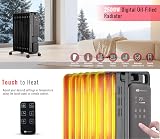 PureMate 2500W 11 Fin Oil Filled Radiator Digital Touch Eco Mode 3 Heat view 6