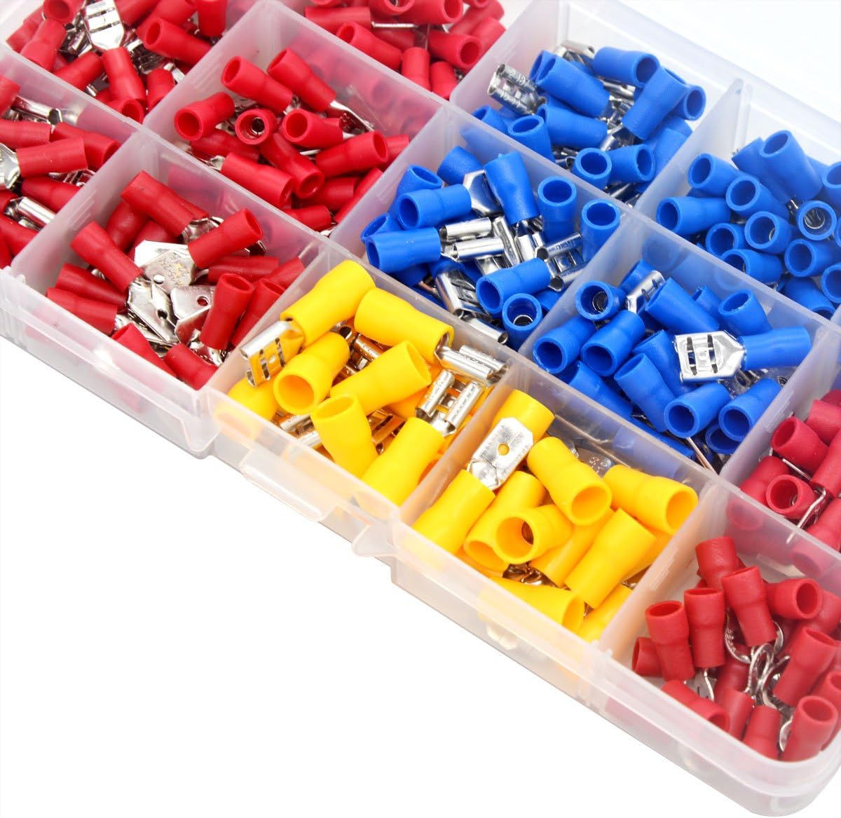 368Pcs DEHAO Crimp Connectors 0.5-6.0mm² Electrical Crimping Connectors Insulated Crimp Terminals Ring Fork Male Female Spade Connector - Image 4