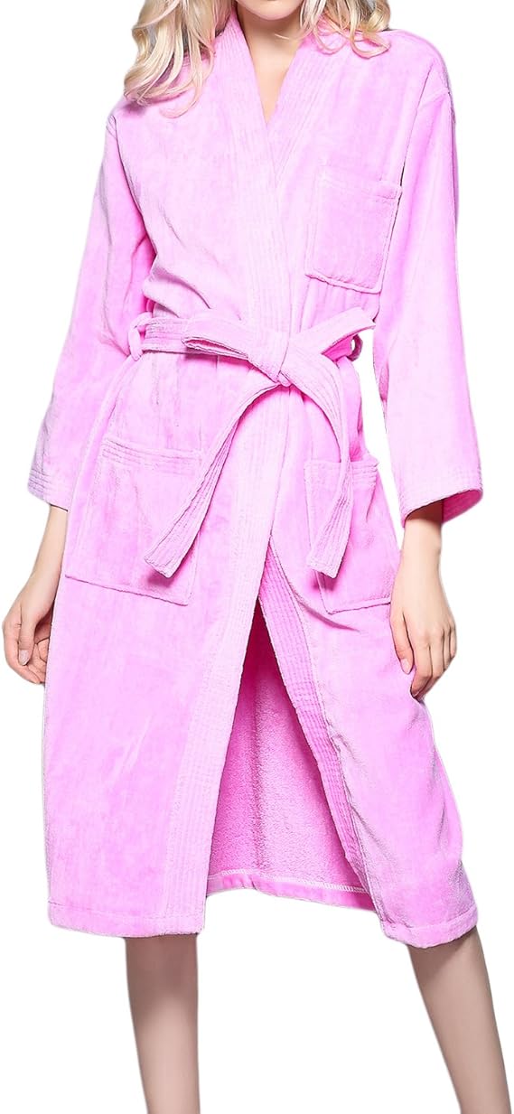 Dramaticbuying Women's Terry Robe Thicken Solid Color 100 Cotton Warm