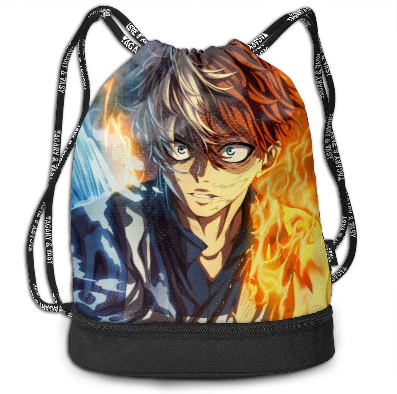 My Hero Academia Todoroki Drawstring Backpack Bundle Backpacks Portable