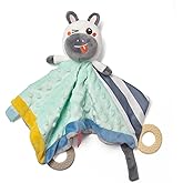 TUMAMA Baby Security Blanket Lovey,Soft Fleece Velvet Minky Dot Blanket with Stuffed Animal&Teething Rings,Newborn Essentials for Babies Girls Boys,Zebra