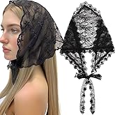 Lace Triangle Head Scarf For Women's Hair Accessories Embroidery Peony Flower Bandana Head Scarves Vintage Black Triangle Cover Up Skirt Tops Stacked Handbag Bag Purse Waist Belt Neck Hair Scarf