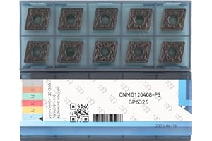 CDBP CNC Carbide Inserts CNMG432 / CNMG120408-PM for Metal Cutting Steel, Semi-Finishing chipbreaker for Turning Cutter, 10 PCS