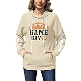 Zylkor Game Day Hooded Sweater Women American Football Graphic Sweatshirts Football Season Casual Sport Pullover Hoodies