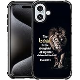 ilikediy Case for iPhone 16 Plus W Psalm Scripture Lion Pattern Design Case for Women Girls Men Soft TPU Bumper Hard PC Back Anti-Fall Shockproof Protective Slim Cover