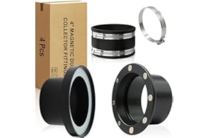 4 Inch Magnetic Dust Collection Fittings with Interlock, Starter Kit for Dust Collector and Shop Vacuums, Quickly Connect Hos