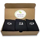 sockprints Classic Monogrammed Gift Socks Set for Men - Personalized Gifts for Men with Enclosure note Card.