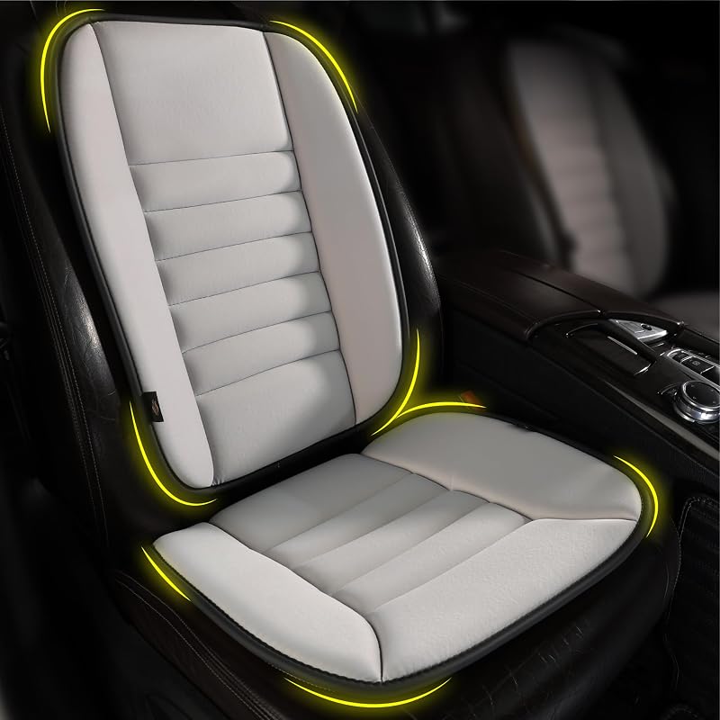 kingphenix Car Seat Cushion with Back Support Pillow Gray Memory Foam