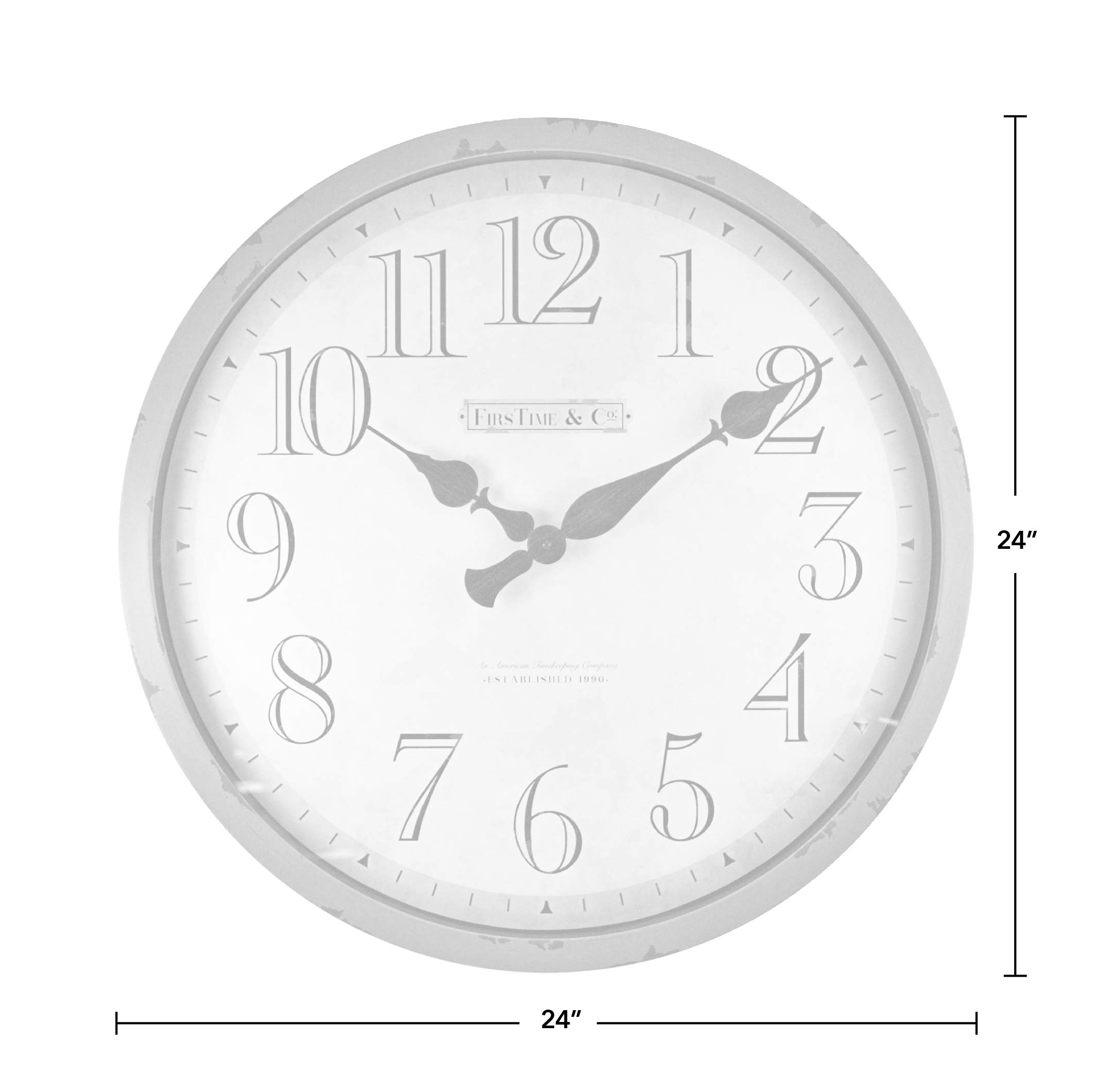 FirsTime & Co. Bellamy Wall Clock, 24", Aged Teal