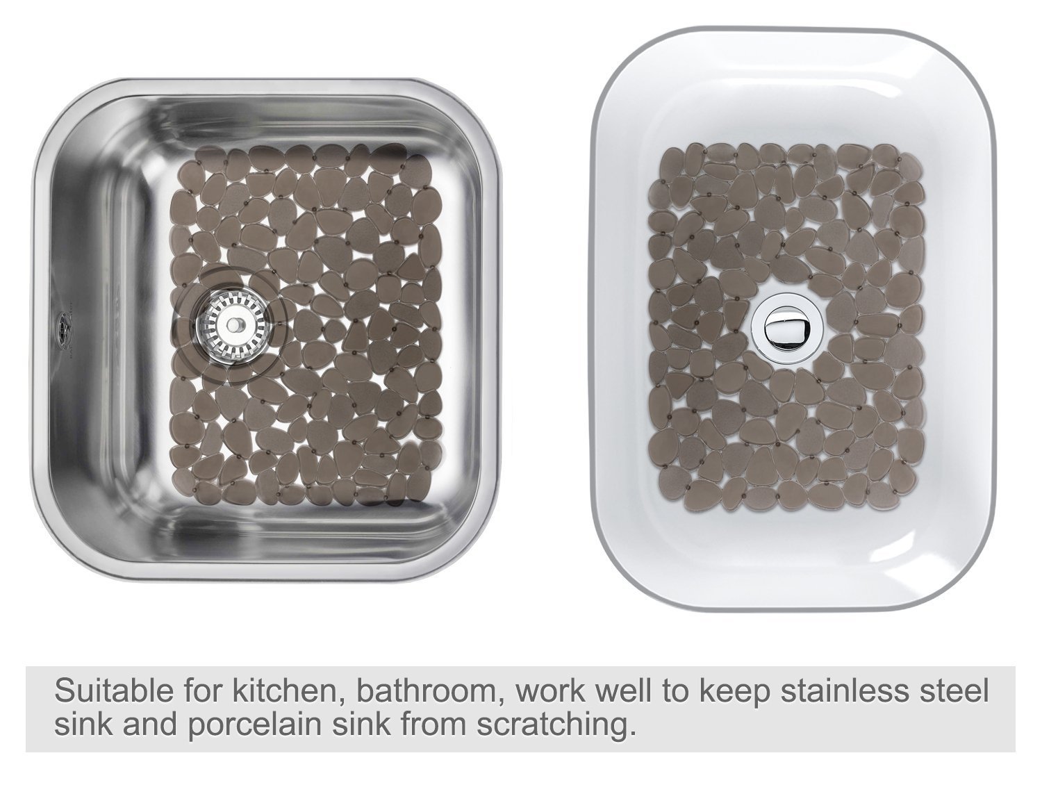 Pebble Sink Mat BliGli PVC Ecofriendly Kitchen Adjustable Sink Mat Pad