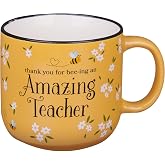 WITH LOVE Ceramic Coffee Mug: Bee-ing an Amazing Teacher, XL, 15oz | Teacher Appreciation Gifts, Novelty Coffee Mugs, Gift Box, Teacher Gifts, Cute Mugs, Microwave Safe, Dishwasher Safe, Yellow