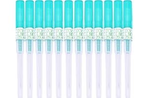 DJCIW 12PCS 18G Catheter Piercing Needles,Disposable 18 Gauge IV Catheter Hollow Needles for Ear Nose Belly Lip Eyebrow Tongue Nipple Cartilage Piercing