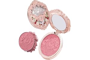 Flower Knows Strawberry Rococo Embossed Blush,Berry Pink Matte Powder Blush for Cheeks,Buildable & Blendable Face Makeup,Soft Long-Lasting Cute Make Up for Women & Girls,0.17 Oz(05 Berry Mary)