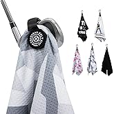 Magnetic Golf Towel for Men Women Golfer - Microfiber Golf Towel Magnet with Waffle Texture - Strengthen Magnet Golf Towels for Strong Hold to Metal Objects (5.Grey Camo)