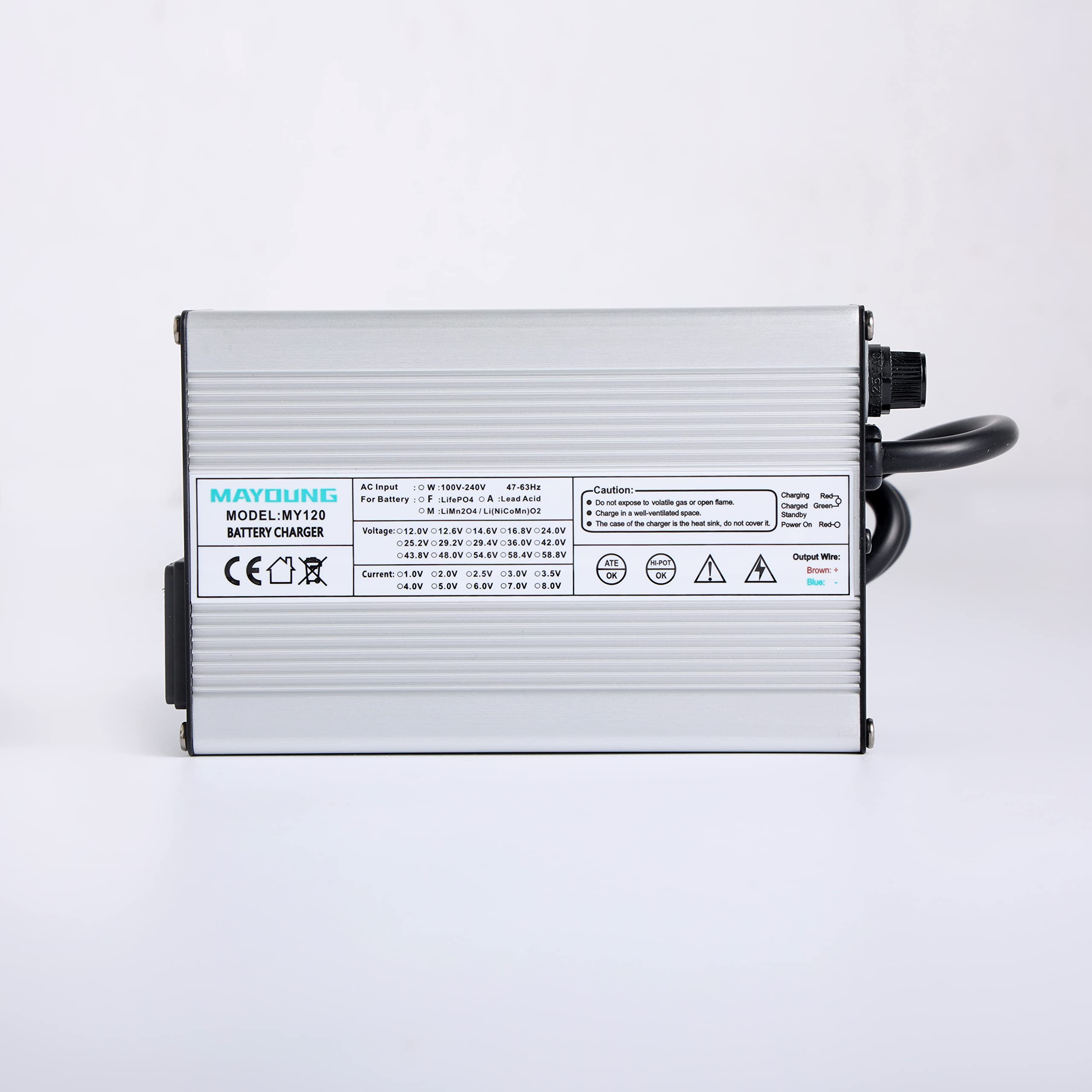 Mua 43.8V 2.5A Charger 36V LiFePO4 Battery Smart Charger 12S Aluminum ...