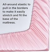 NTBAY 500 Thread Count Egyptian Cotton Fitted Sheet Pink 135x190 Deep Pocket view 3